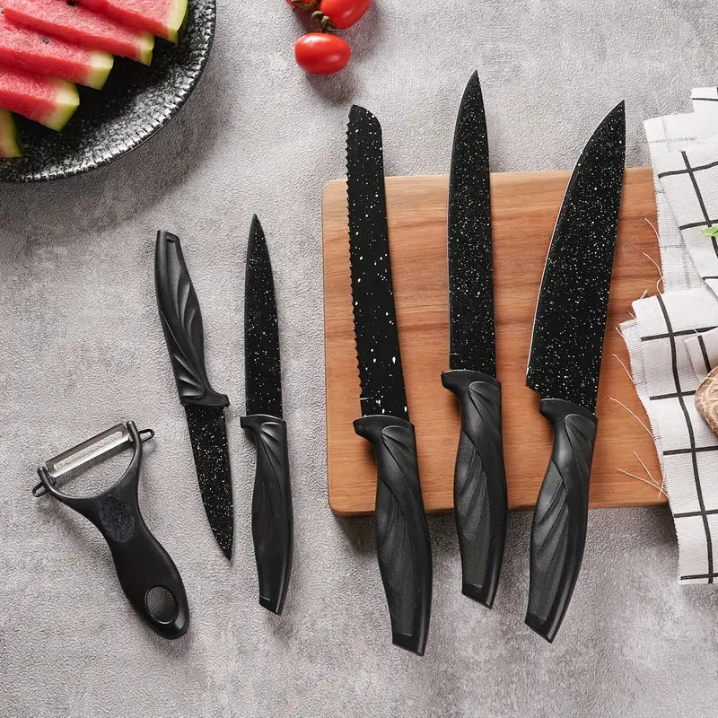 6-Piece Set: High Carbon Stainless Steel Sharp Kitchen Knives Shop For Online