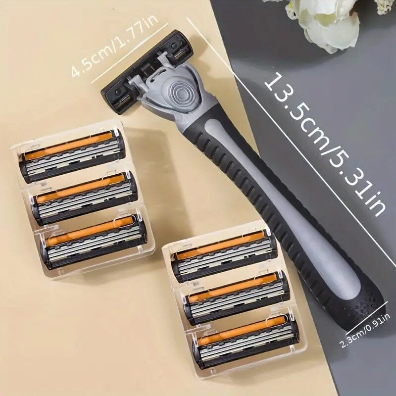 3-Layer Stainless Steel Razor Hair Removal 12 Shaving Blades and 1 Handle Cheap Low Pice Fee Shipping