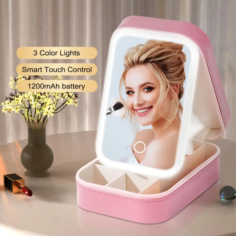 Travel Compact Touch Screen Tabletop Cosmetic Makeup Mirror with LED and 1200mAh Clearance Inexpensive