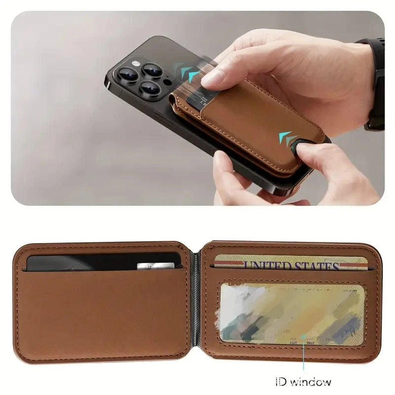 Magnetic PU Leather RFID Blocking Flip Kickstand Credit Slots Wallet Credit Cell Case Card Cover Slot Card Holder for Back of IPhone Deals