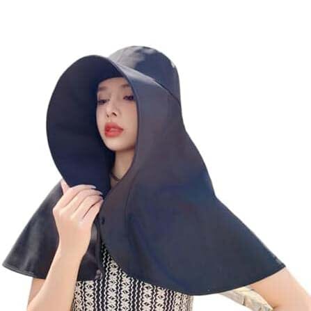 Women's Wide Brim Shawl Sun Hat with Neck Cover 2025 New