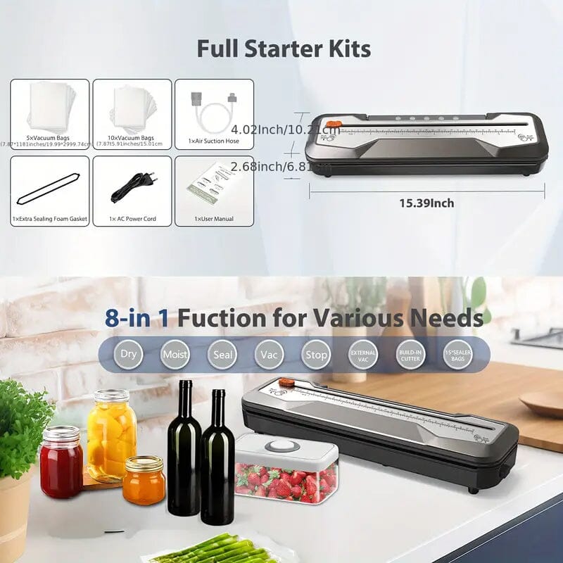 Automatic One-Touch Food Vacuum Sealer 5 Modes with 15 Sealer Bags and Built-in Cutter Buy Cheap Very Cheap