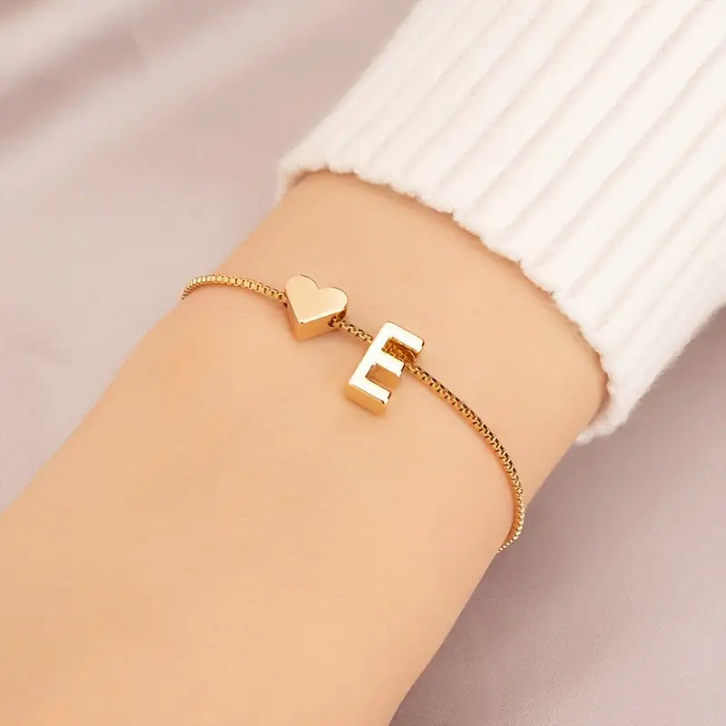 Elegant Love Heart Charm Bracelet - Delicate Minimalist Link Chain Cheap Online Store Manchester