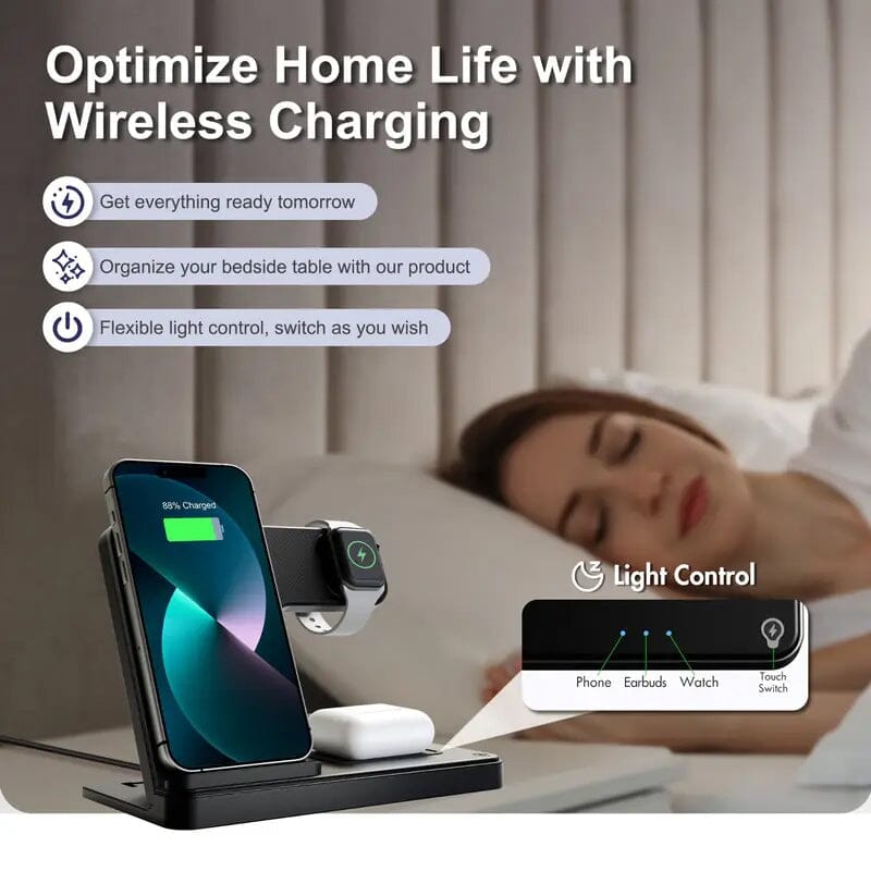 Wireless Charging Station 3-in-1 Standard 15W Fast for Mag-Safe Charger Stand Sale Fast Delivery