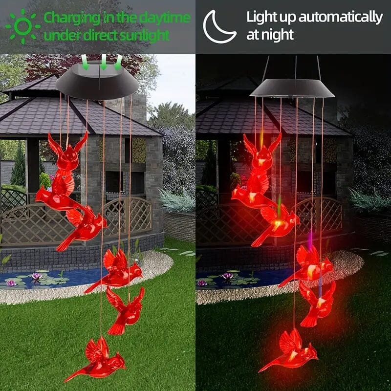 Flaming Bird Wind Chime Solar Lights Cheapest Pice