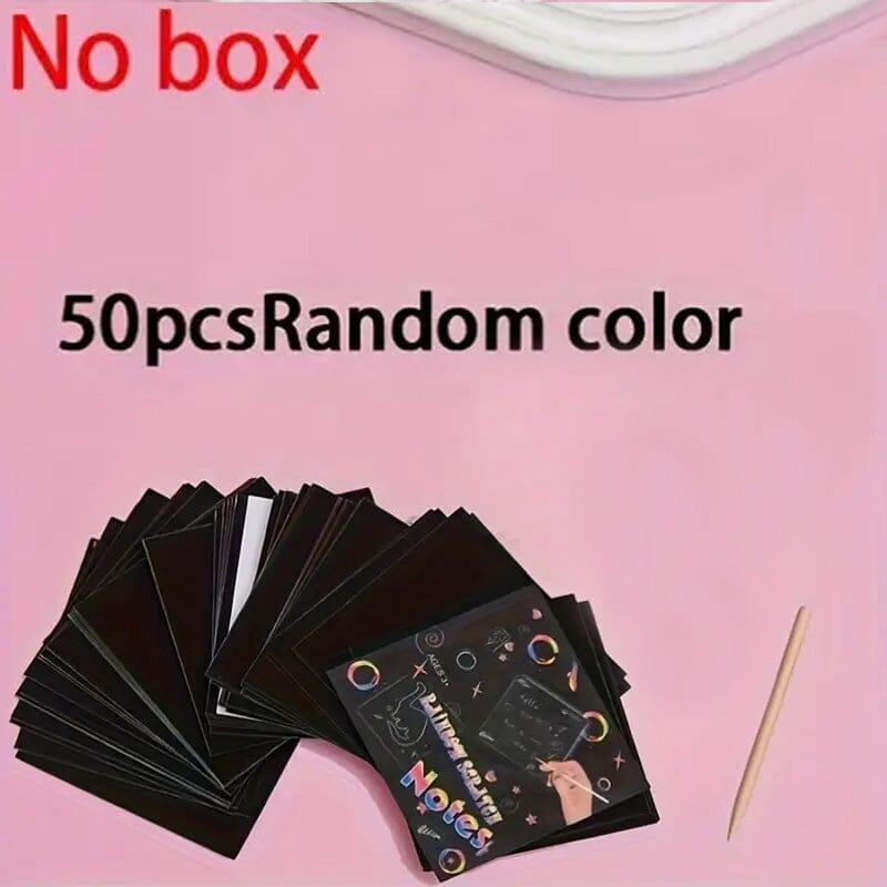 50-Pieces: Rainbow Scratch Art Kit Cheap Manchester Great Sale