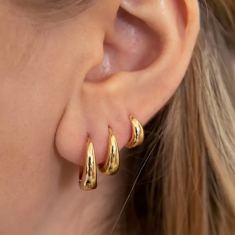 3-Pairs: Stylish and Simple Copper Earrings Outlet Footaction