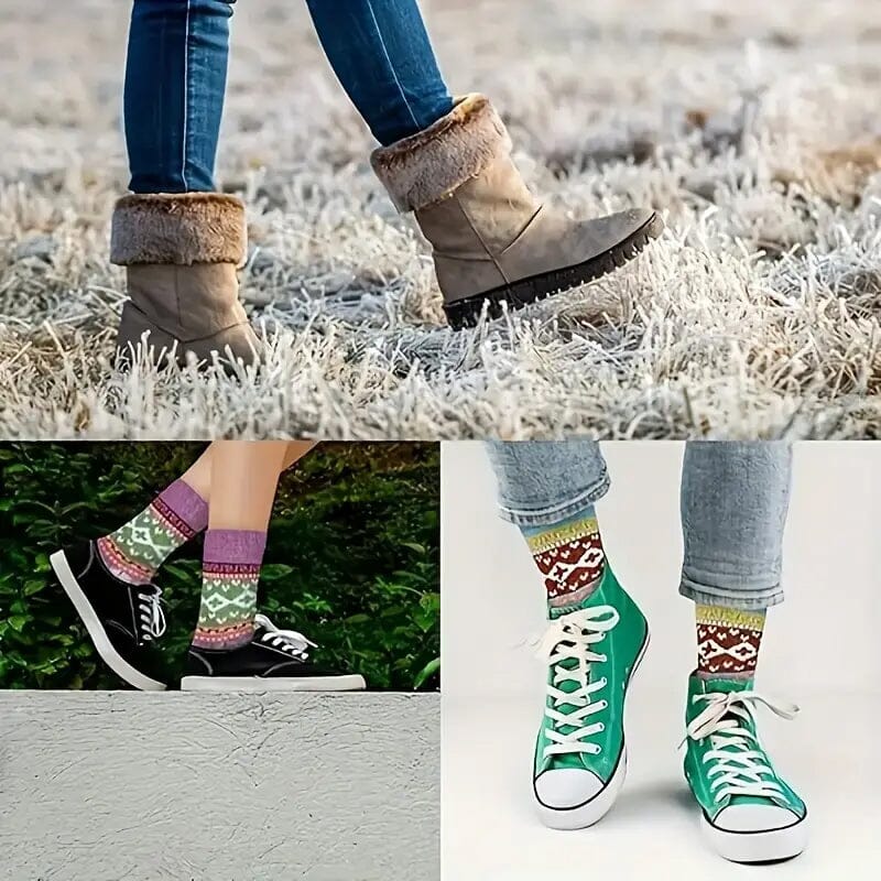 5-Pairs: Women's Comfortable and Warm Crew Socks Free Shipping Low Cost
