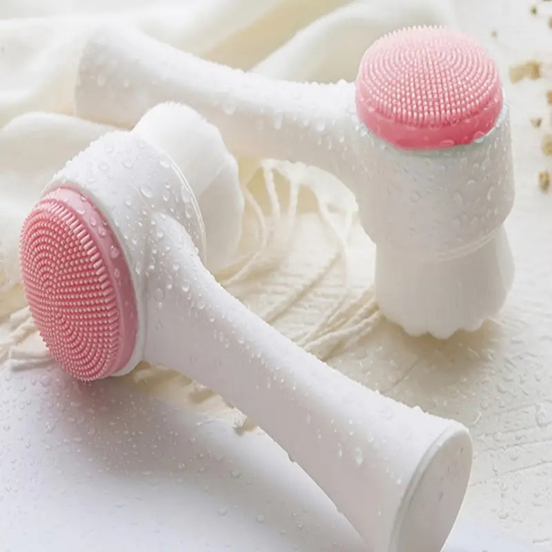 Dual-Sided Face Exfoliating & Deep Pore Cleansing Brush with Soft Bristle & Silicone Facial Scrubber Sale Manchester Great Sale