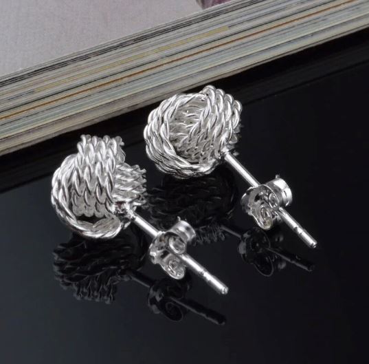 925 Silver Love Nut Stud Earrings For Nice For Sale