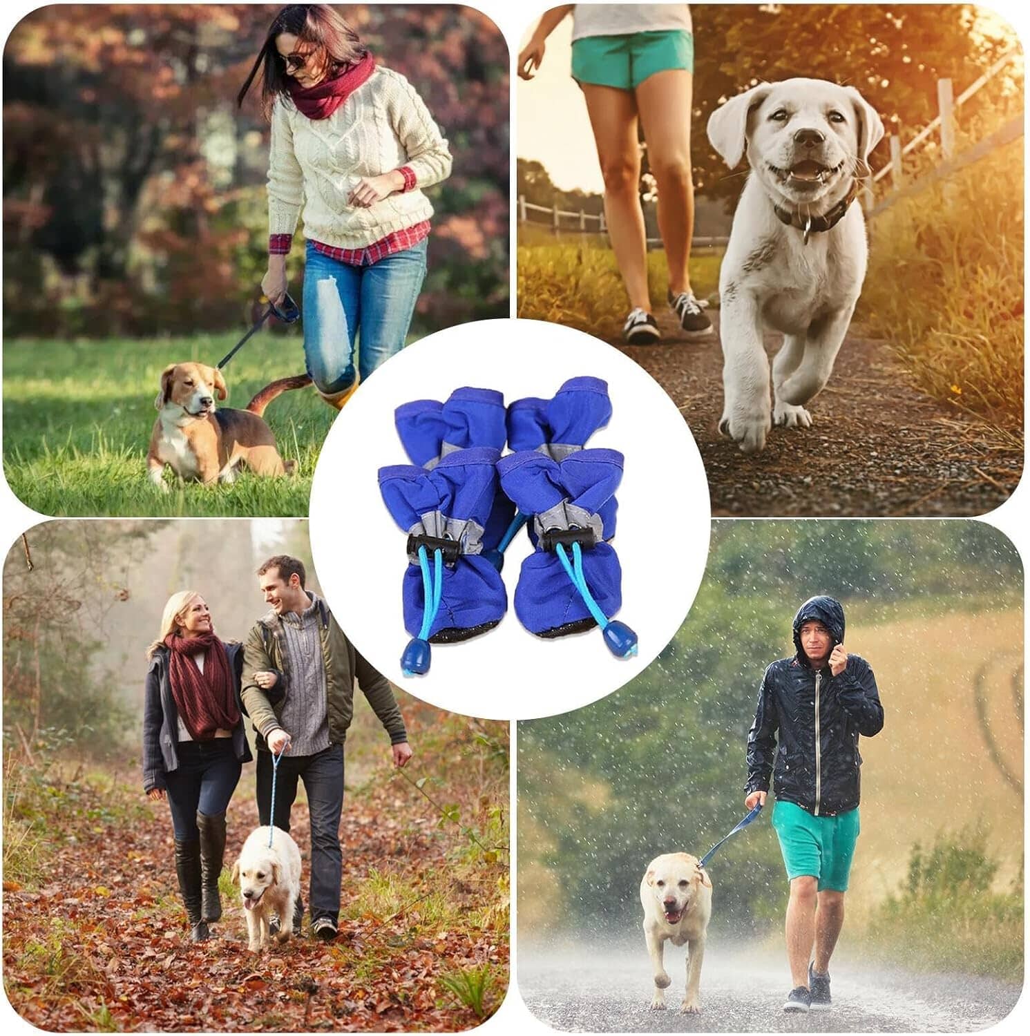 4-Pieces: Water-Resistant Dog Bootie Shoes Clearance Newest