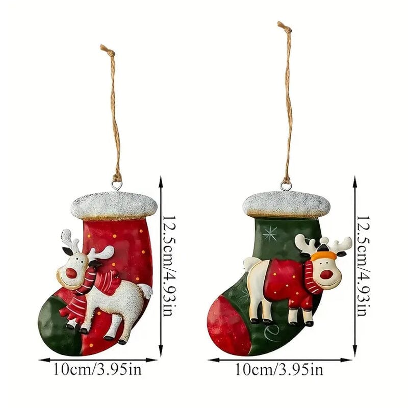 12-Pieces: Christmas Tree Colorful Resin Elk Pendant Decoration Cheap Sale