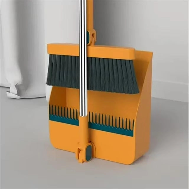 Long Handle Rotating Broom and Dustpan Set with Comb Tooth Cheap Sale Popular