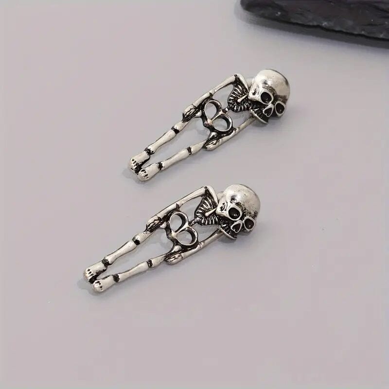 Gothic Dark Wind Skull Skeleton Hanging Earrings Buy Cheap With Credit Card