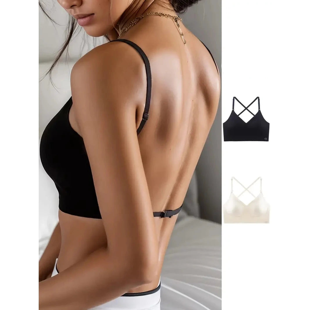 2-Pack: U-Backless Sports Bra Crop Top With Adjustable Straps Shop Offer