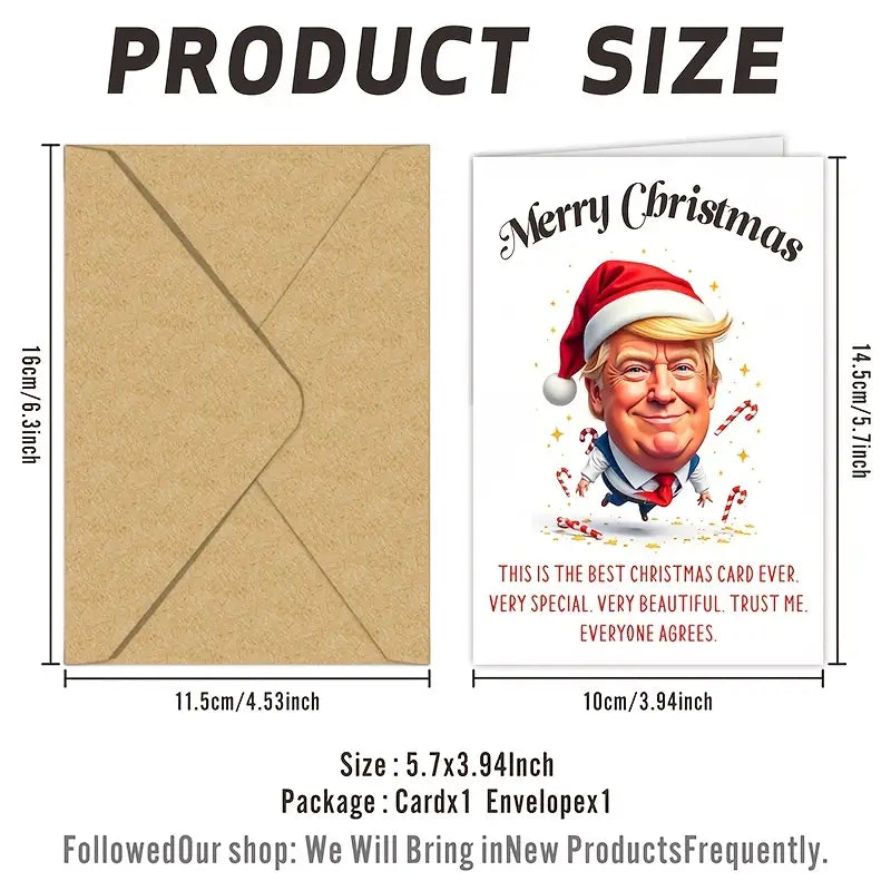 Trump Themed Christmas Greeting Card with Envelope Best Pices