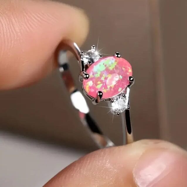 Exquisite Oval Artificial Opal Rings Free Shipping Sale Online