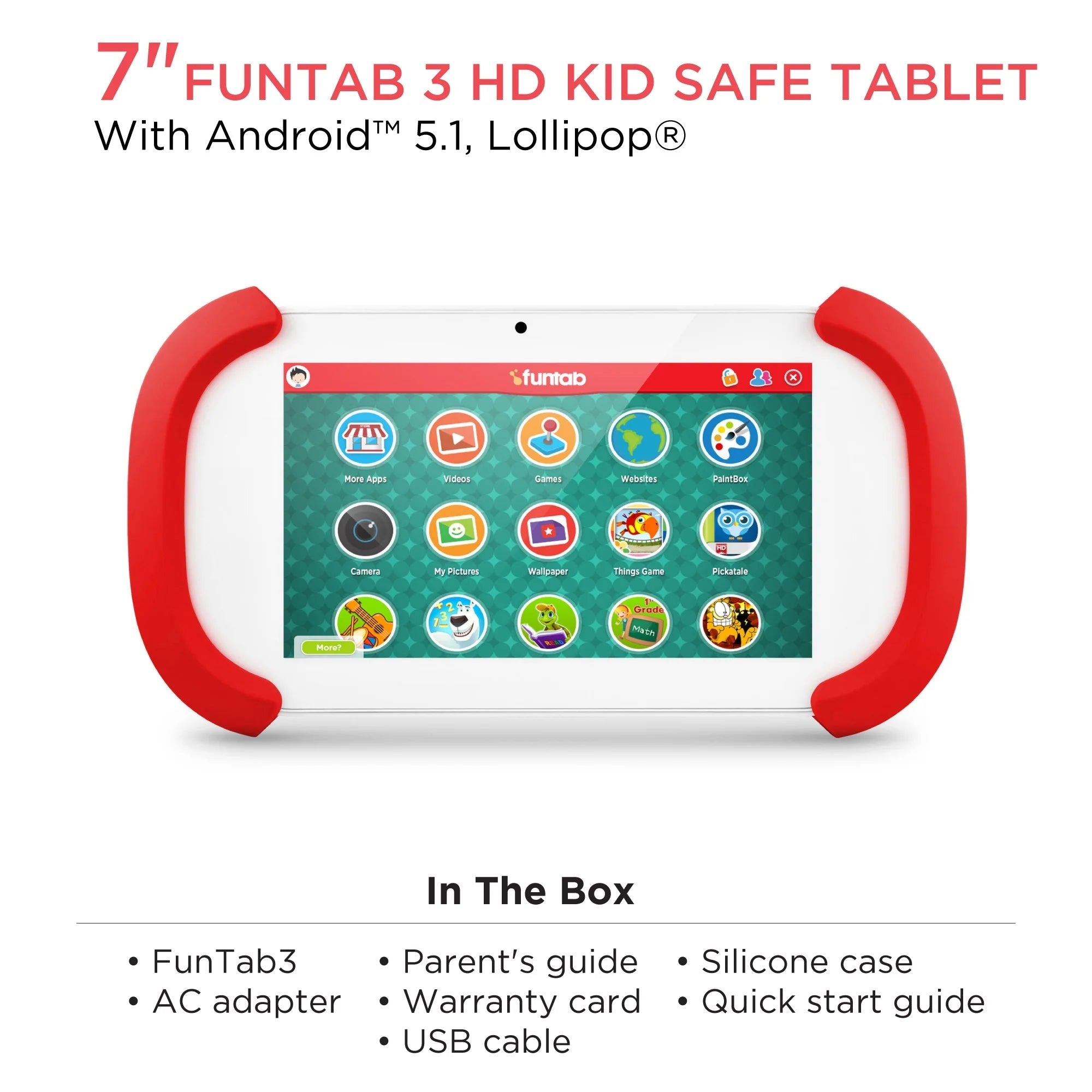 7 FunTab HD Kid-Safe Tablet with Android 5.1 (Lollipop) (Refurbished) Cheap Sale Perfect