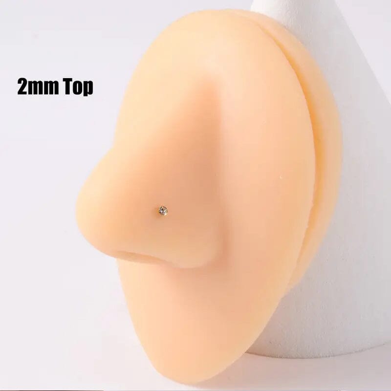 2mm Gold White Diamond Disposable Safe Nose Ear Nail Punch Excellent Sale Online