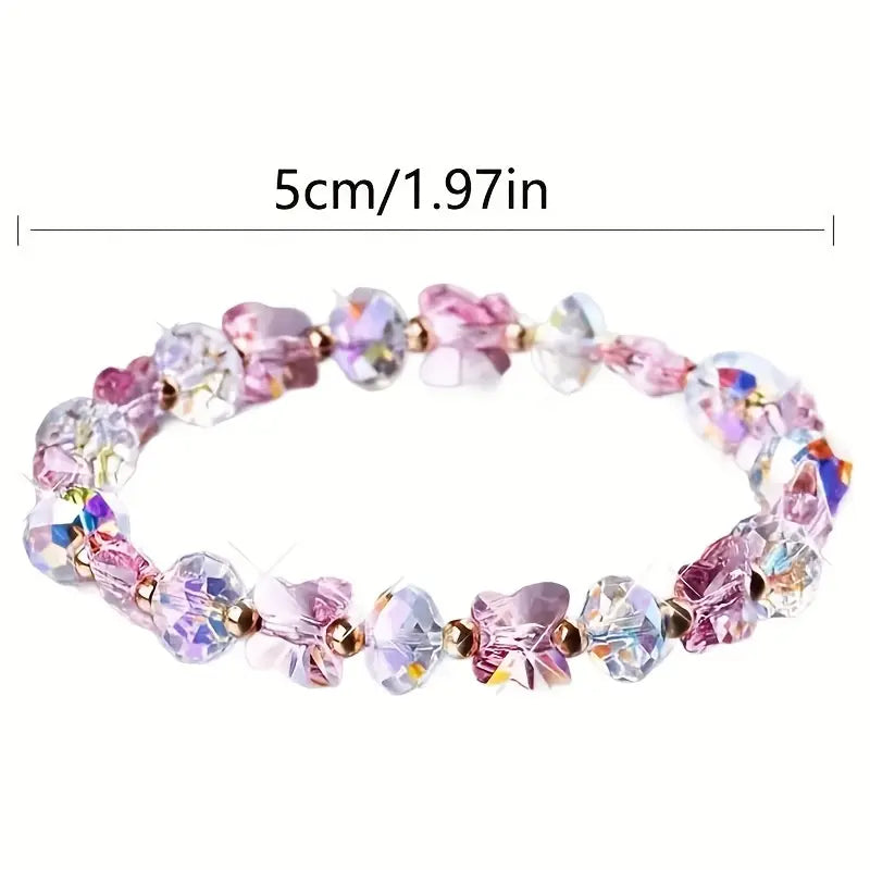 Butterfly-Shaped Artificial Crystal Beaded Charm Bracelet Wiki Sale Online