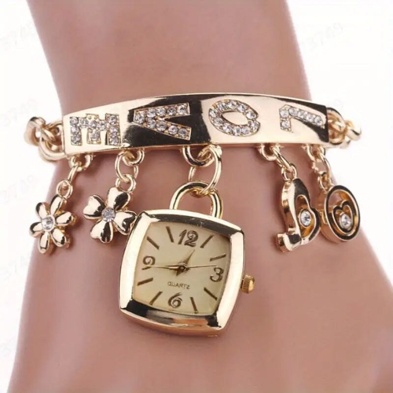 Women's Love Alphabet Bracelet Alloy Quartz Watch Outlet Low Pice Fee Shipping