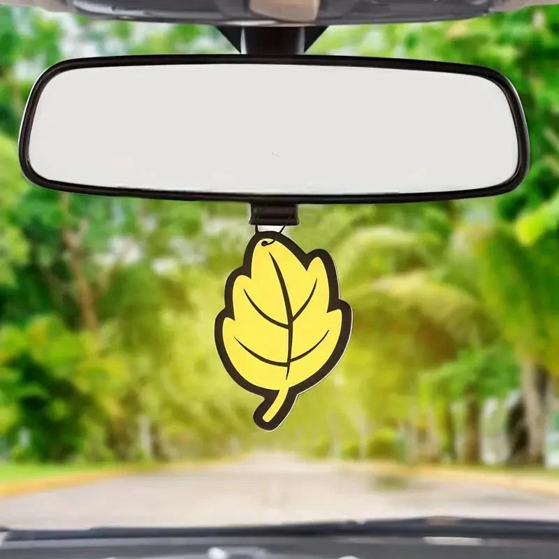 4-Pack: Car Air Freshener Natural Scented Tea Paper Auto Hanging Vanilla Perfume Fragrance Leaf Shape Tumblr