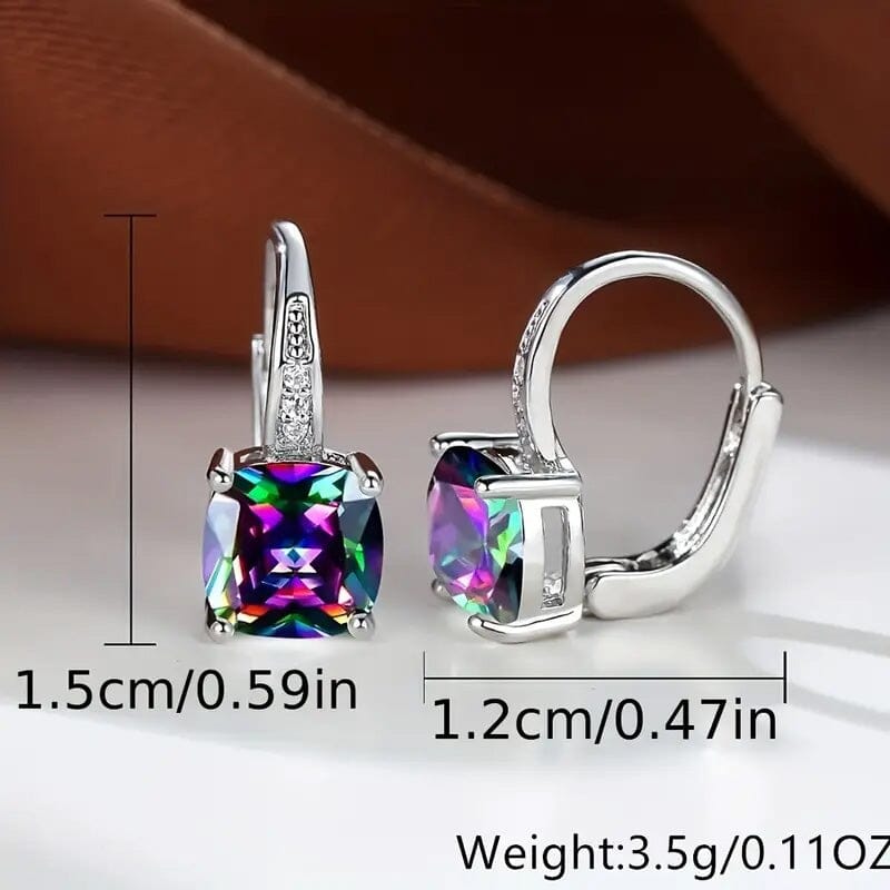 Multicolor Square Cut Stone Drop Earrings Buy Cheap 100% Guaranteed