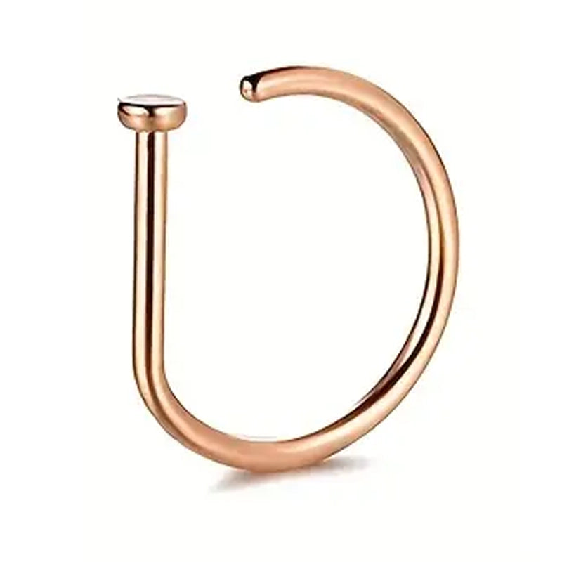 Elegant Punk-Style Stainless Steel Nose Rings - Clip-On Non-Piercing Design For Cheap Sale Online