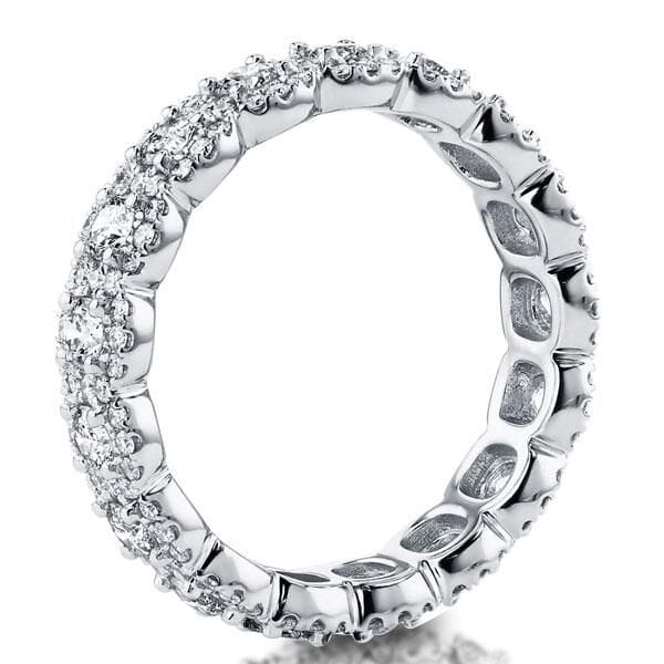 18kt White Gold Plated Simulated Diamond Eternity Band Ring Free Shipping For Sale