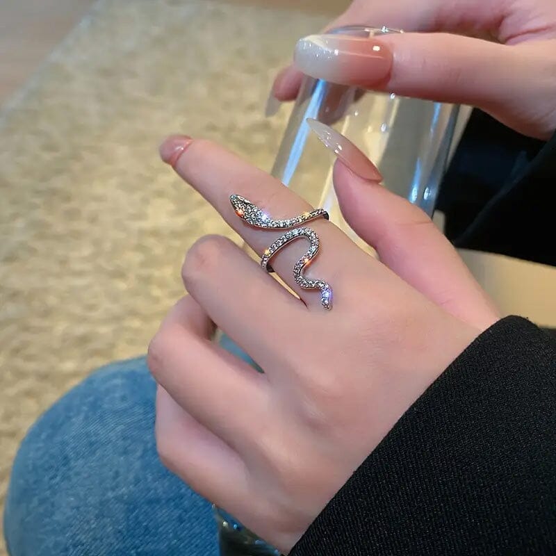 Cubic Zirconia Wrapped Small Snake Opening Adjustable Ring 2025 Sale Online