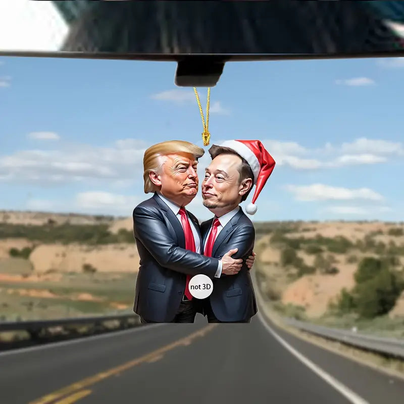 Trump & Musk Photo Acrylic Ornament Versatile Hanging Decor Clearance Fast Delivery