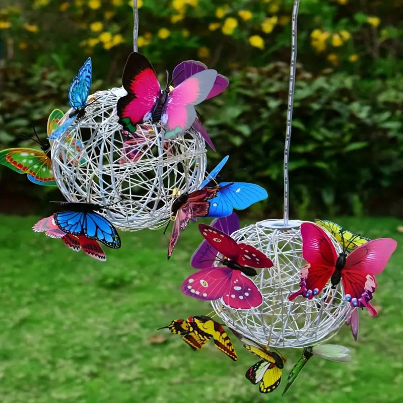 Solar Butterfly Wind Chime Lights, Garden Hanging Decor Lighting Fixture Discount Ebay