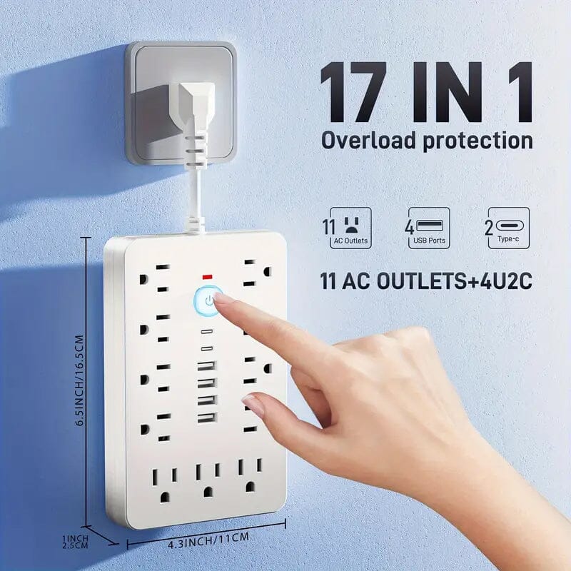 17-in-1 Power Strip with Overload Protection Free Shipping Low Pice