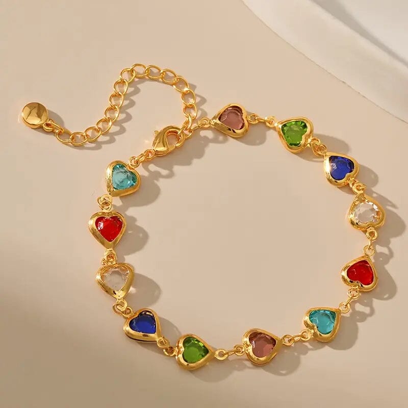 Colorful Heart-Shaped Zirconia Bracelet Wide Range Of Sale Online