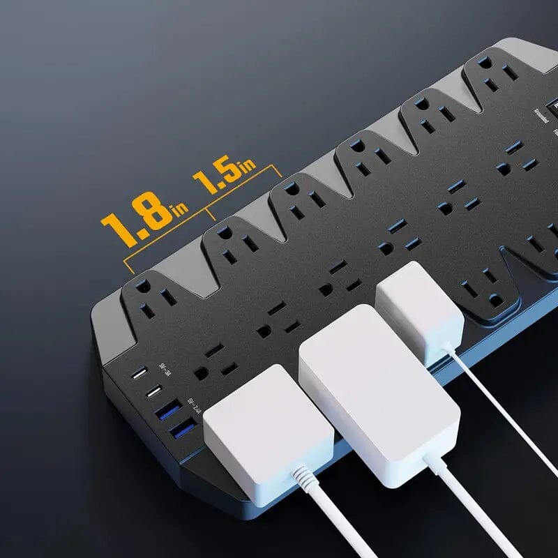 Superdanny 18 AC Outlets Surge Protector Power Strip with 2 USB C and 2 USB A Ports High Quality For Sale