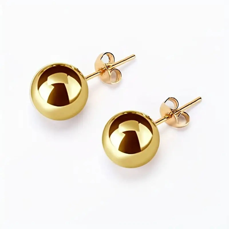 Stainless Steel Hypoallergenic Ball Shaped Stud Earrings 2025 Newest