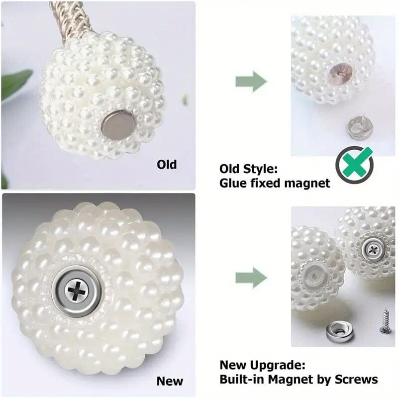 2-Pieces: Magnetic Curtain Tiebacks with Faux Pearls Cheap 2025 Newest