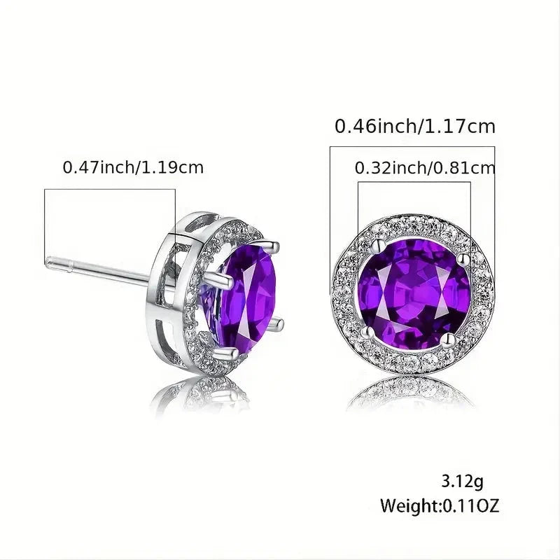 White Zirconia Round Stud Earrings Best Wholesale