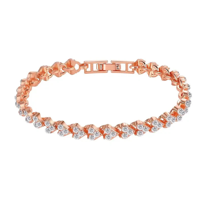 18K Golden Plated Stainless Steel Bracelet with Rhinestone Embellishments Discount Cheap Online