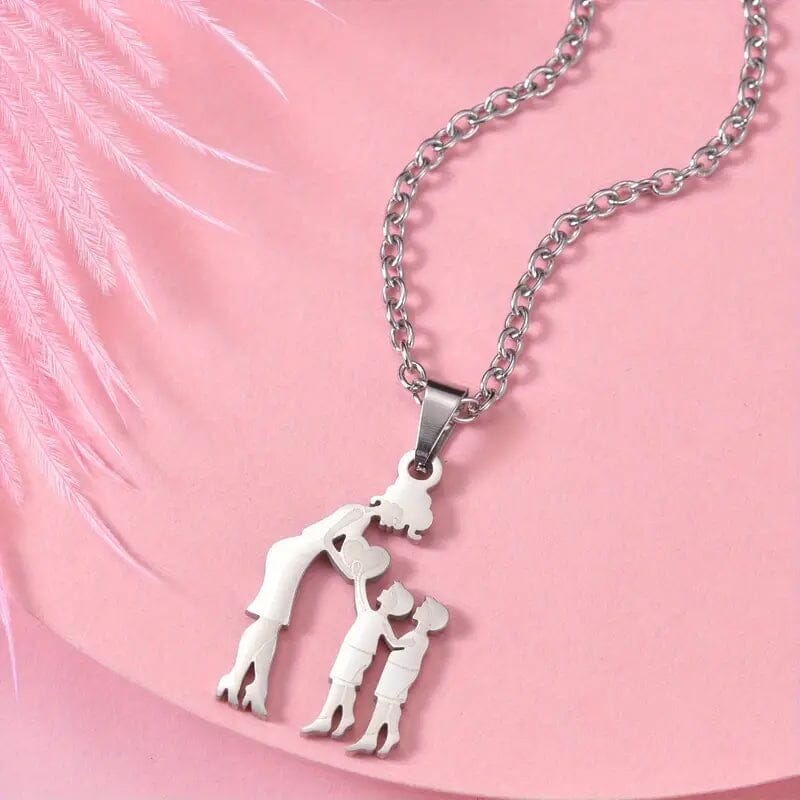 Stainless Steel Heartfelt Mother-Daughter-Son Necklace Best Store To Get Sale Online