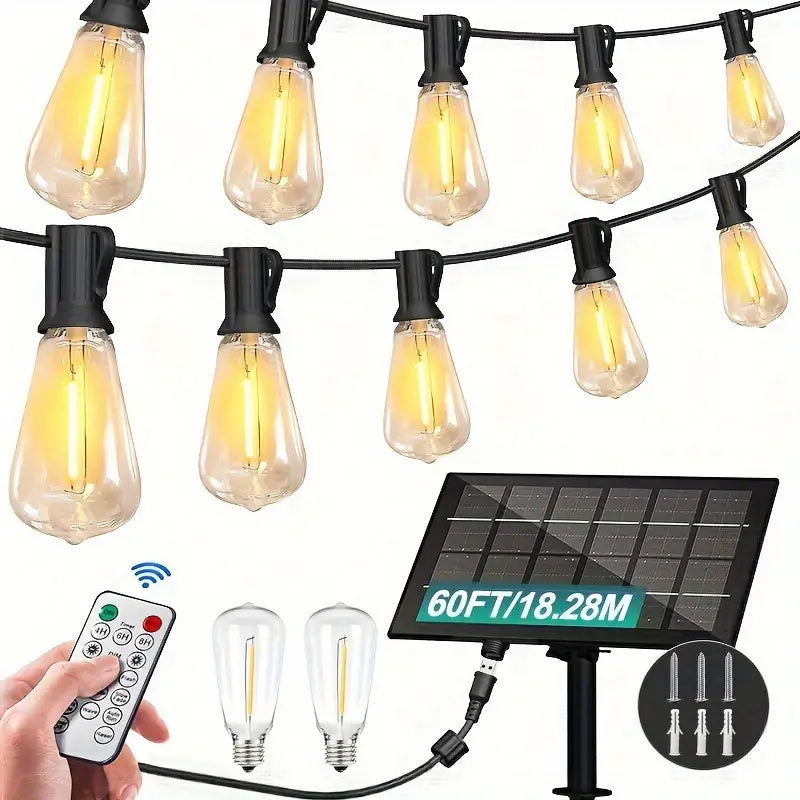 60FT Solar String Lights With USB Port & Remote Control Clearance Manchester