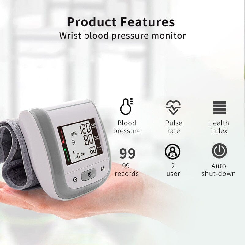 Digital Wrist Blood Pressure Monitor Heart Rate Pulse Meter Measure Clearance Pirce Sale