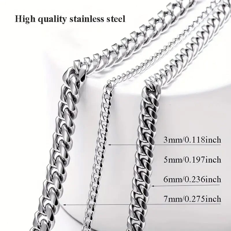 Titanium Stainless Steel Trendy Necklace Cuban Chain with Lobster Clasp Huge Surprise For Sale