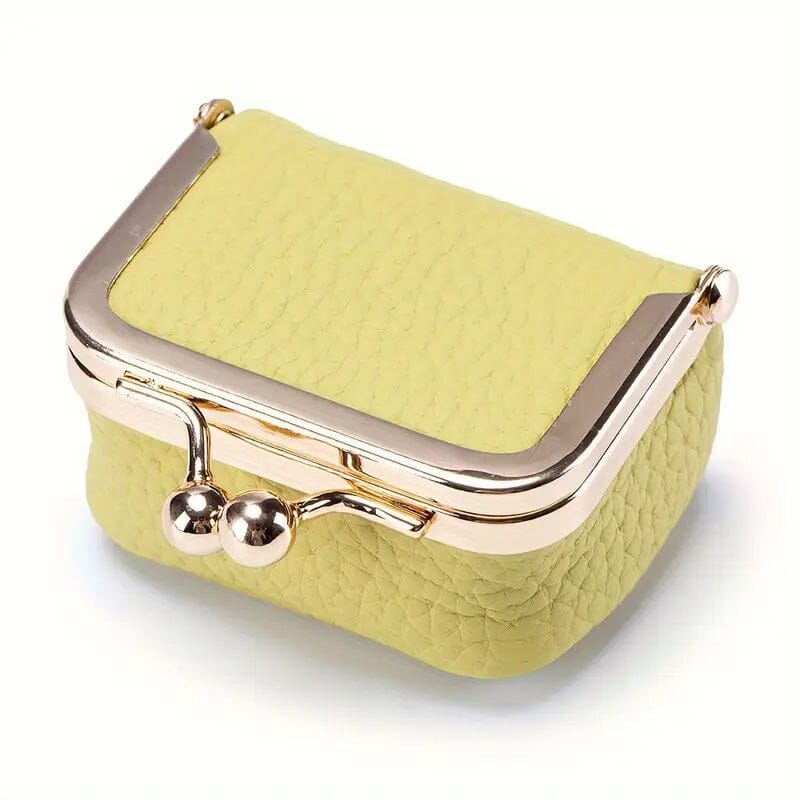 Genuine Leather Vintage-Inspired Coin Purse with Kiss Lock 2025 Sale Online