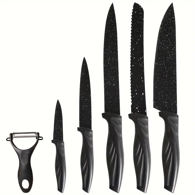 6-Piece Set: High Carbon Stainless Steel Sharp Kitchen Knives Shop For Online