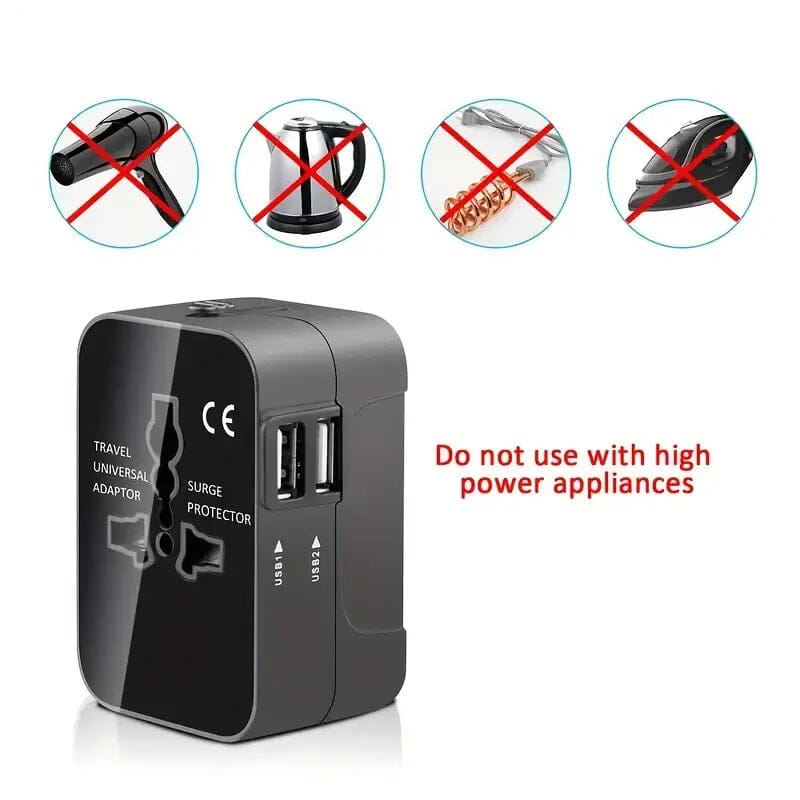 All-in-One Universal Travel Charger with Dual USB Charging Ports Cheap Sale 2025 New