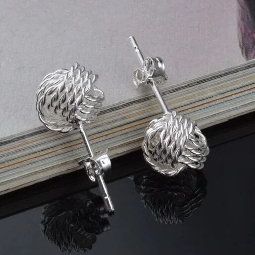 925 Silver Love Nut Stud Earrings Clearance Largest Supplier