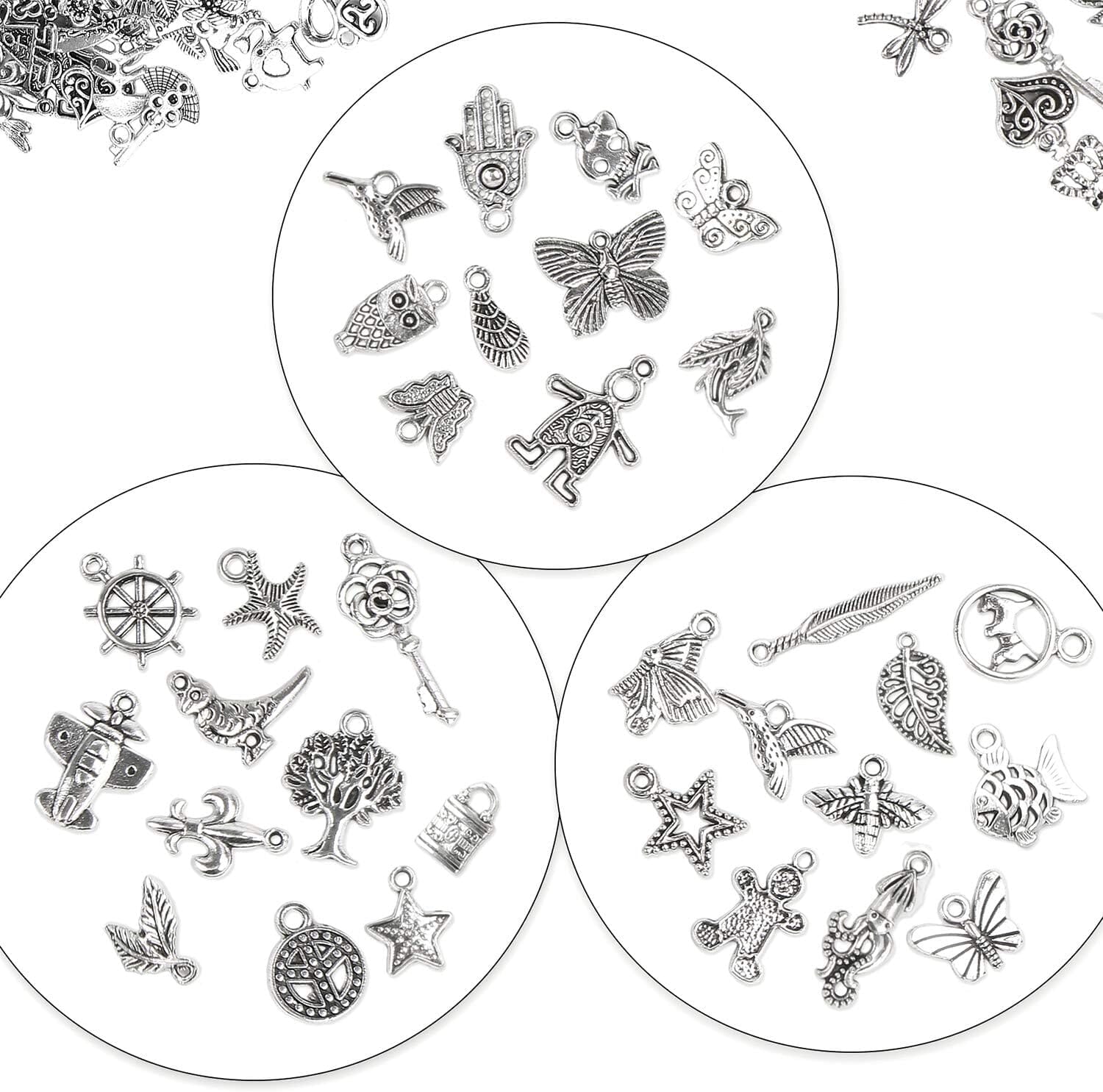 350-Pieces: Silver Charms for Jewelry Making Wholesale Bulk Tibetan Silver Charm Pendants for DIY Necklace Bracelet Earring Craft Supplies Free Shipping Cheap Online