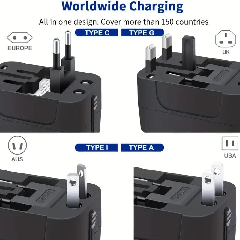 All-in-One Universal Travel Charger with Dual USB Charging Ports Cheap Sale 2025 New