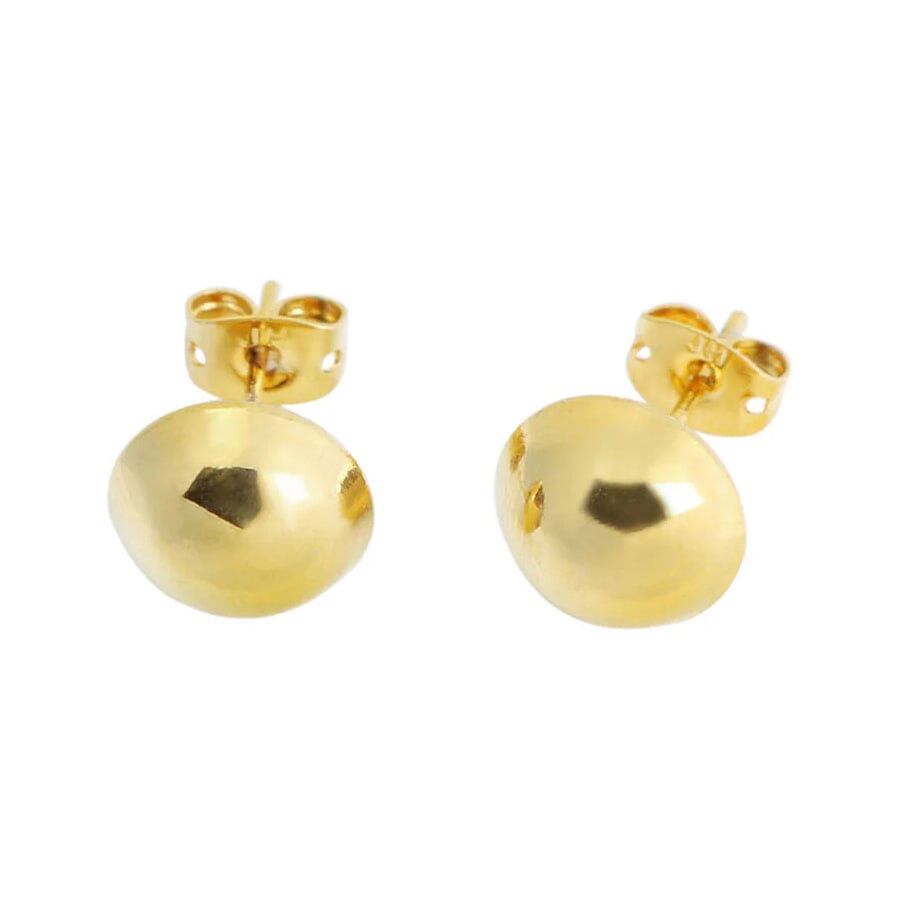 18K Gold Half Ball Stud Earrings Visit Online